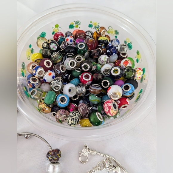 Bracelet and slider charms bundle, over 50 pieces! - Picture 2 of 6